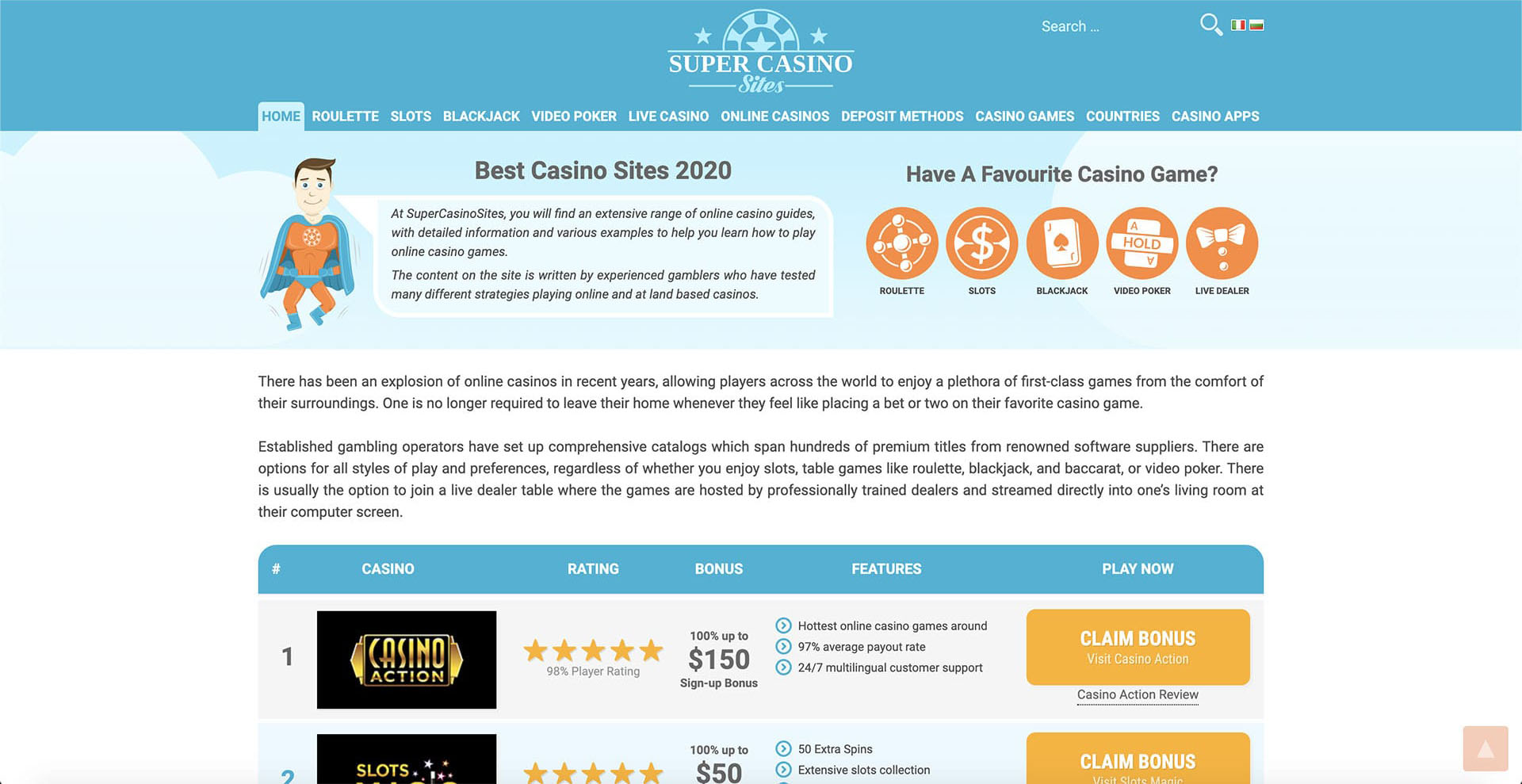 Super Casino Sites